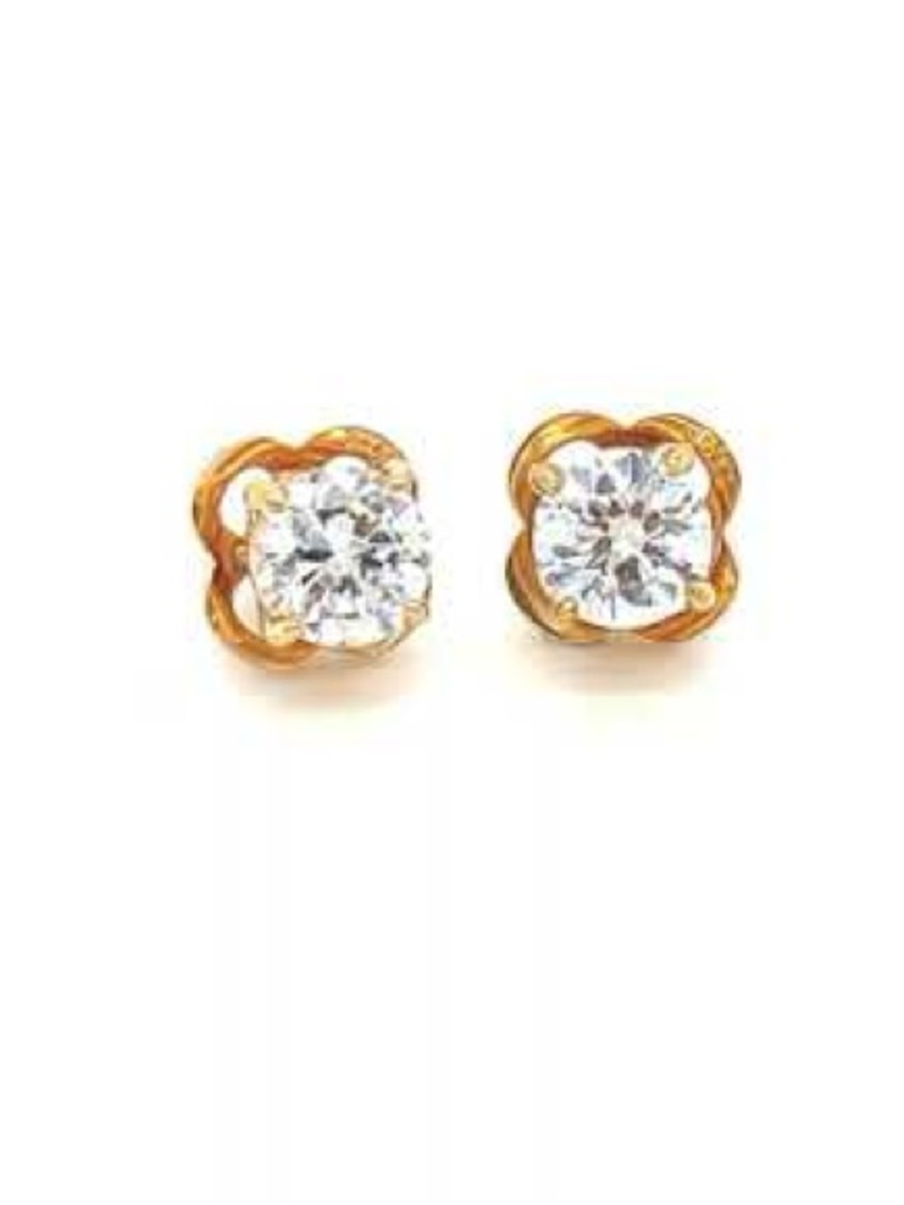 Gold and diamond Stud Earrings - Elegant Women's Jewelry